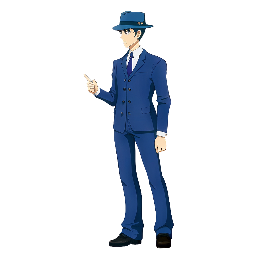 Anime Character In Detective Outfit Png 06252024 PNG image