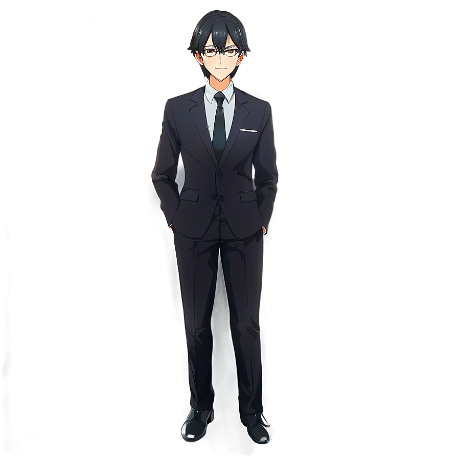 Anime Character In Formal Suit Png 06252024 PNG image