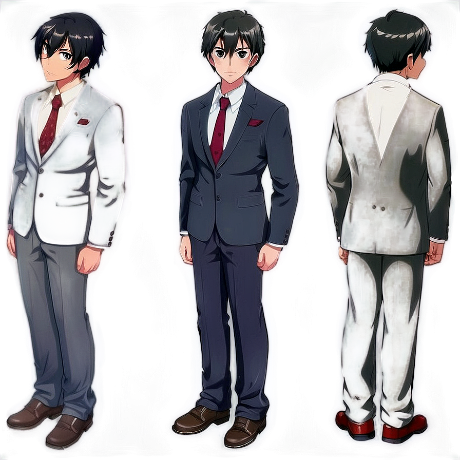 Anime Character In Formal Suit Png 15 PNG image