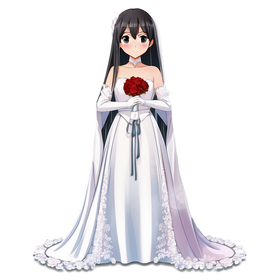 Anime Character In Wedding Dress Png Hal PNG image