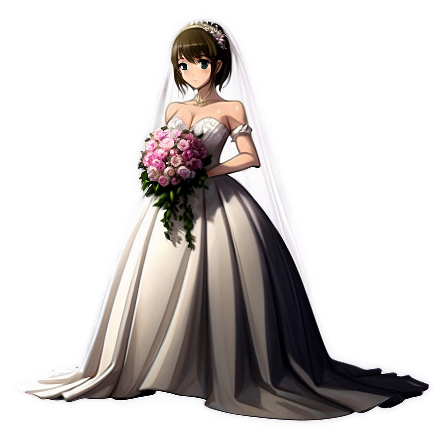 Anime Character In Wedding Dress Png Hll10 PNG image