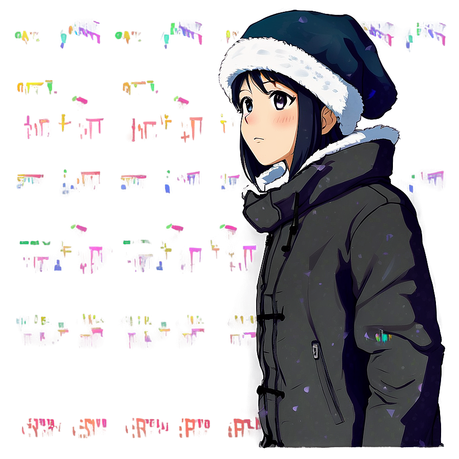 Anime Character In Winter Clothes Png 06252024 PNG image