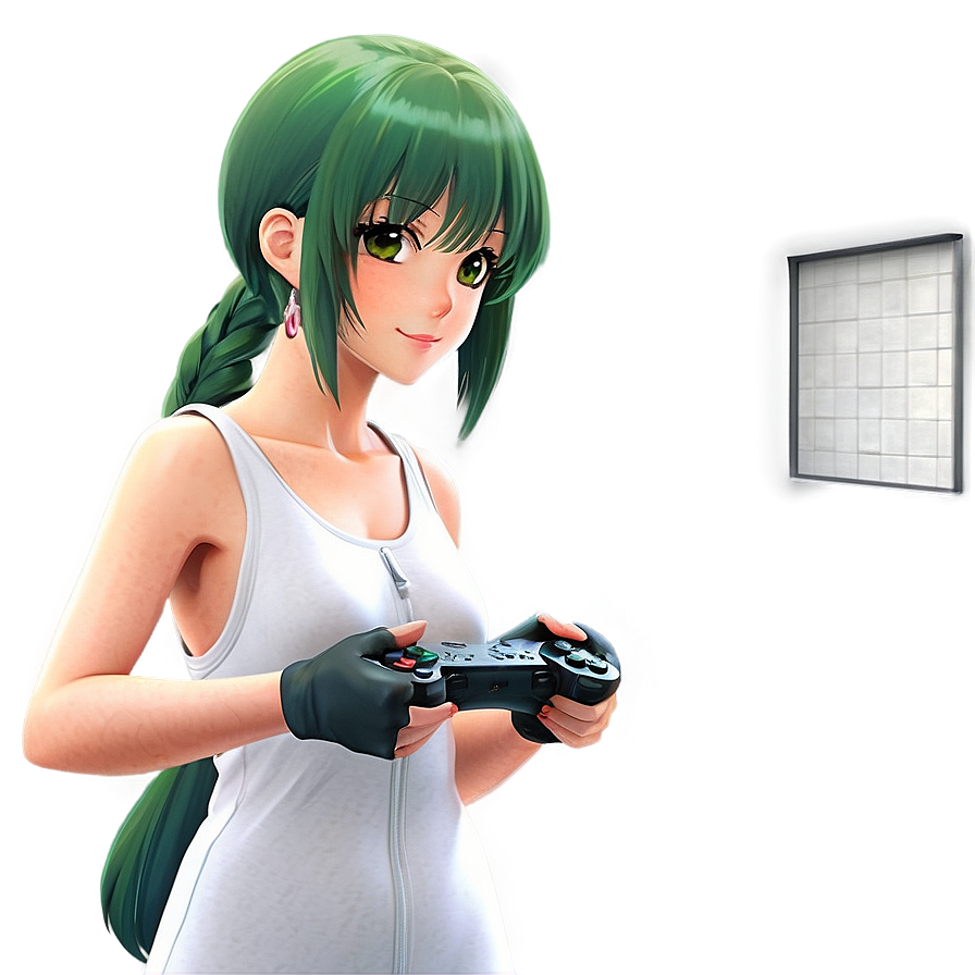 Anime Character Playing Video Games Png 06252024 PNG image