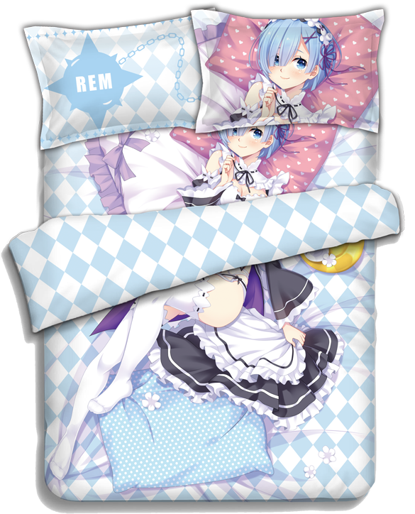 Anime Character Rem Body Pillow PNG image