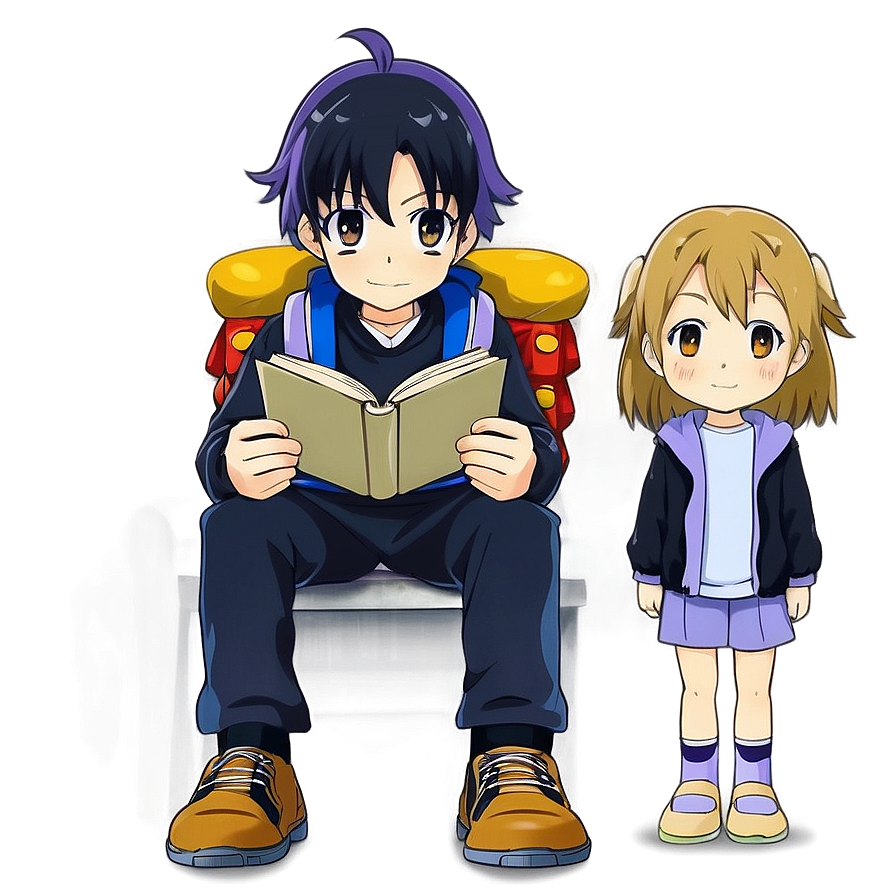 Anime Character With Book Png 43 PNG image