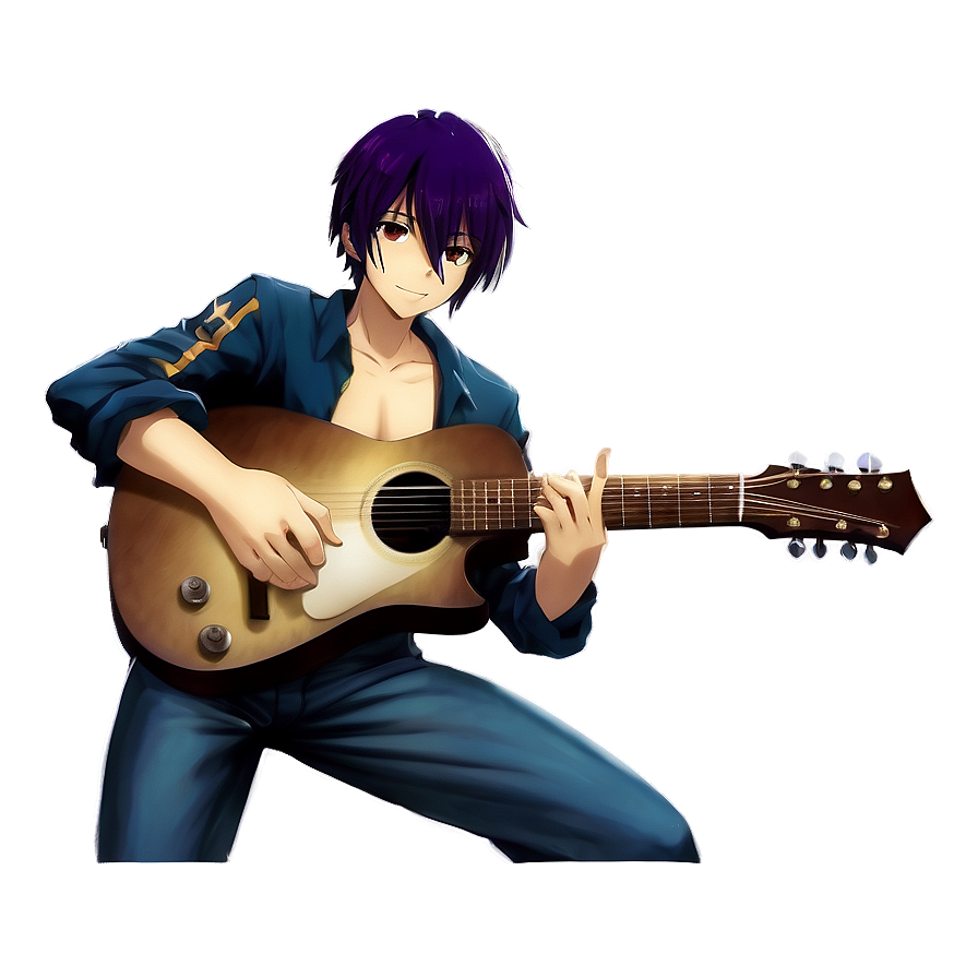 Anime Character With Guitar Png Ydx80 PNG image