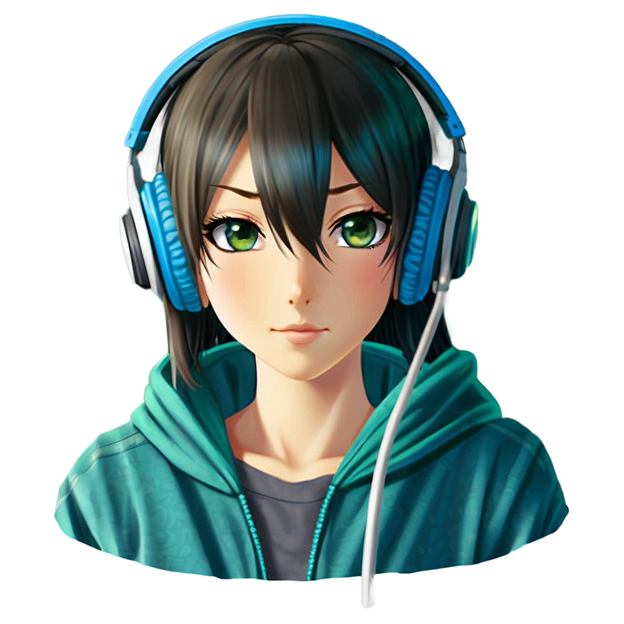 Anime Character With Headphones Png 74 PNG image