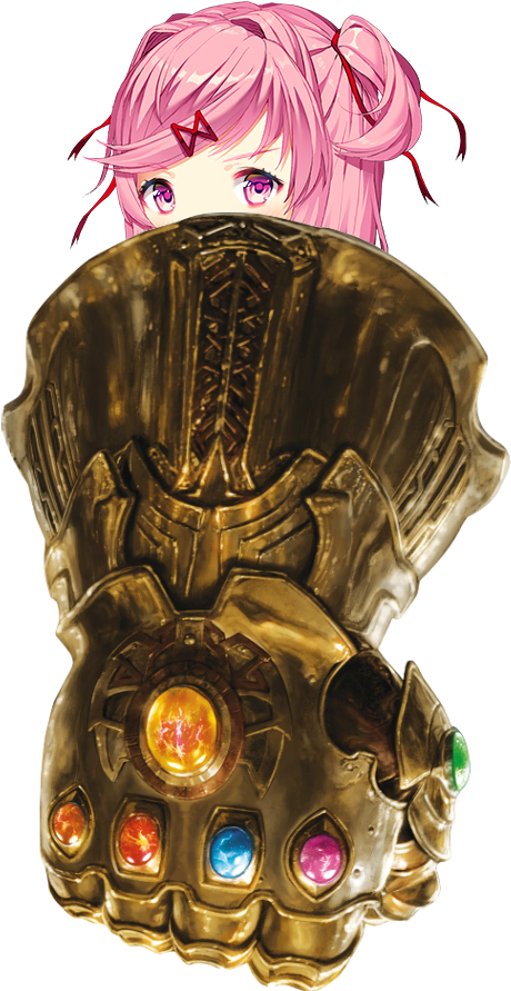 Anime Character With Infinity Gauntlet PNG image