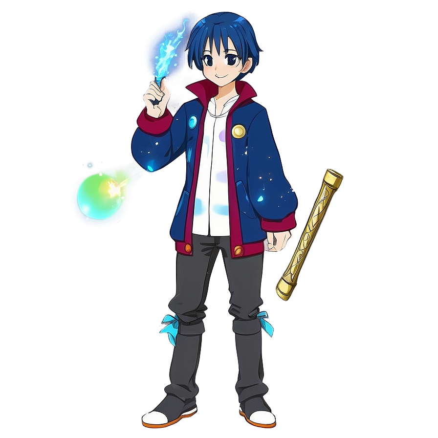 Anime Character With Magical Wand Png 06252024 PNG image