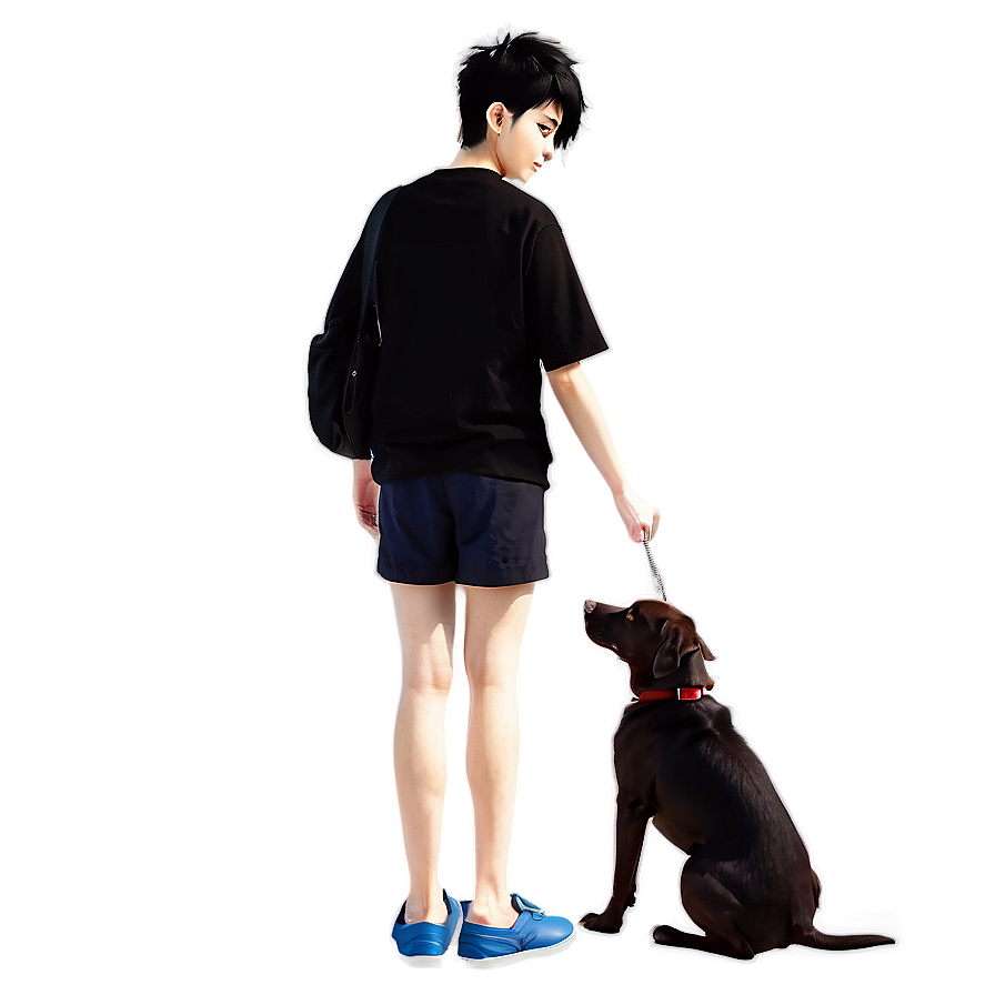 Anime Character With Pet Dog Png 06252024 PNG image