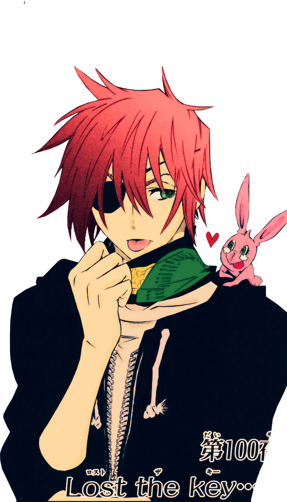 Anime Character With Red Hair And Green Eyes PNG image