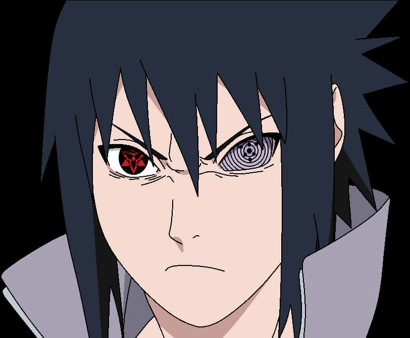 Anime Character With Rinneganand Sharingan Eyes PNG image