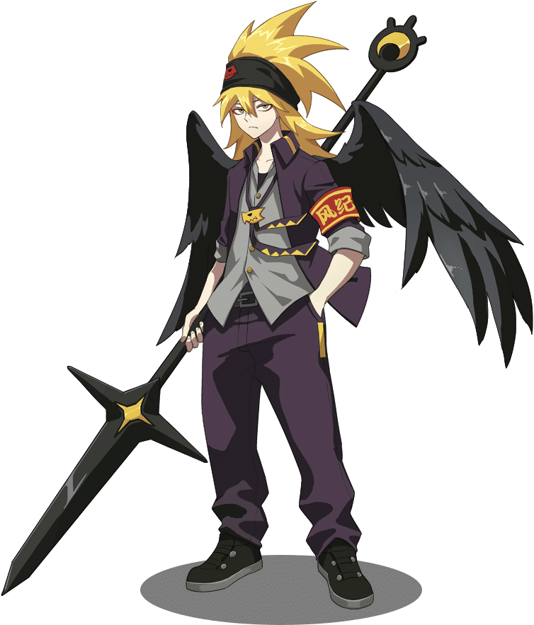 Anime Character With Wingsand Sword PNG image