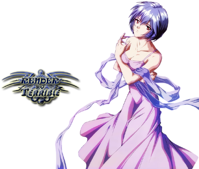 Anime Characterin Purple Dress PNG image