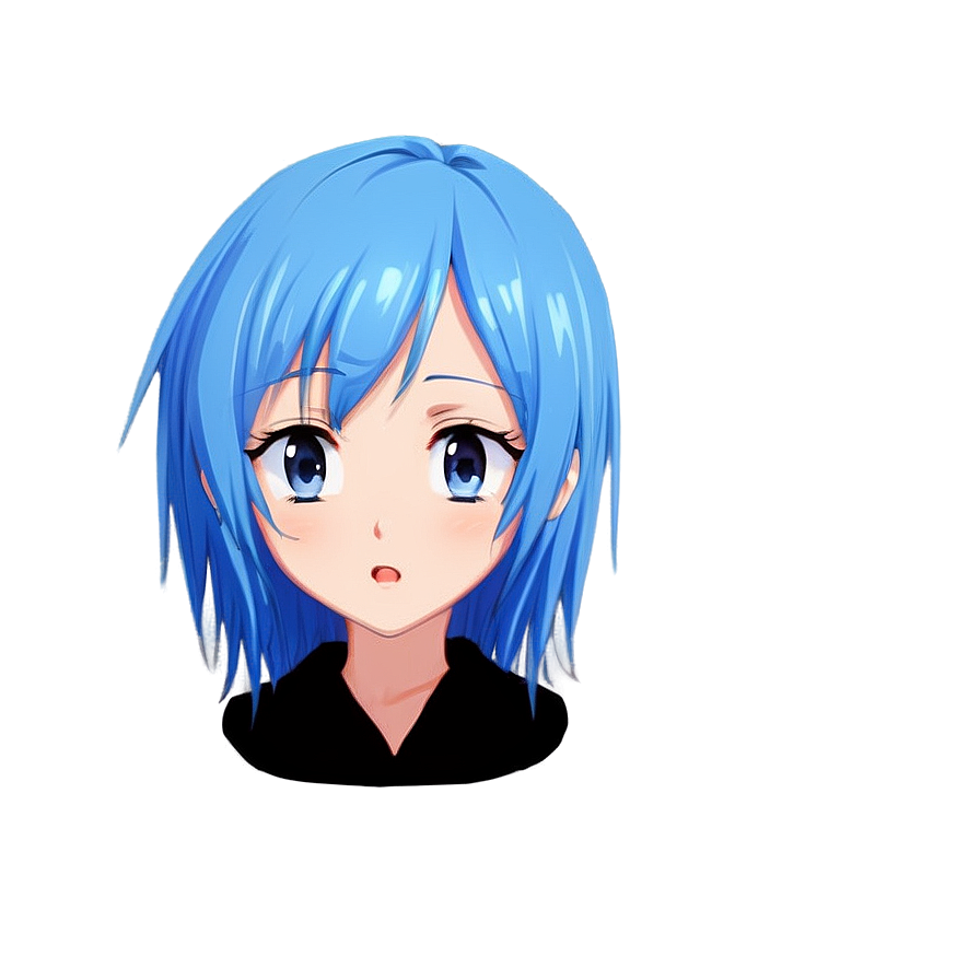 Anime Face With Blue Hair Png 06122024 PNG image