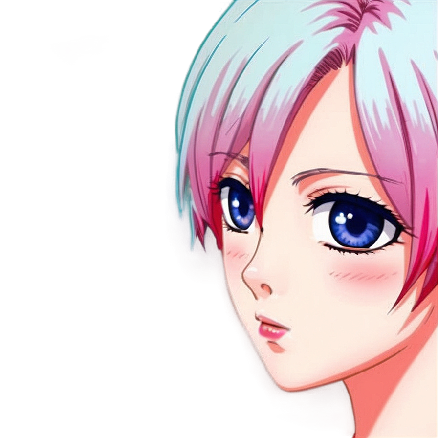 Anime Face With Pink Hair Png 66 PNG image