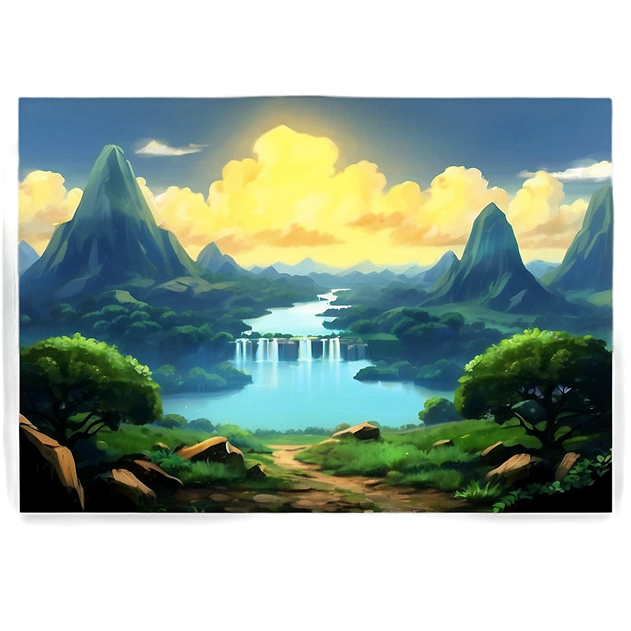 Anime Fantasy Landscape Png 05032024 PNG image