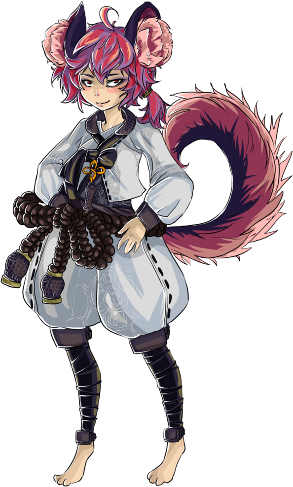 Anime Fox Spirit Warrior PNG image