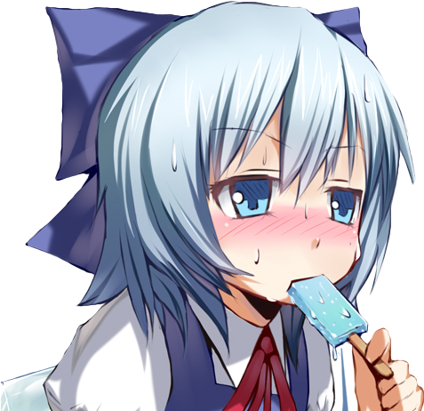 Anime Girl Eating Popsicle PNG image