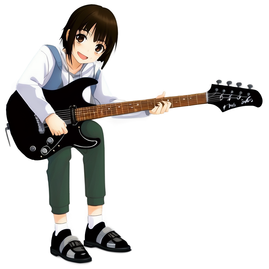Anime Girl Playing Guitar Png 05032024 PNG image