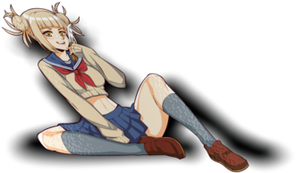 Anime Girl Recliningwith Horns PNG image