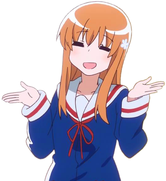 Anime Girl Shrugging Gesture PNG image