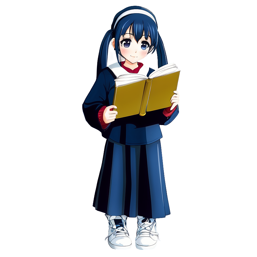 Anime Girl With Book Png 44 PNG image