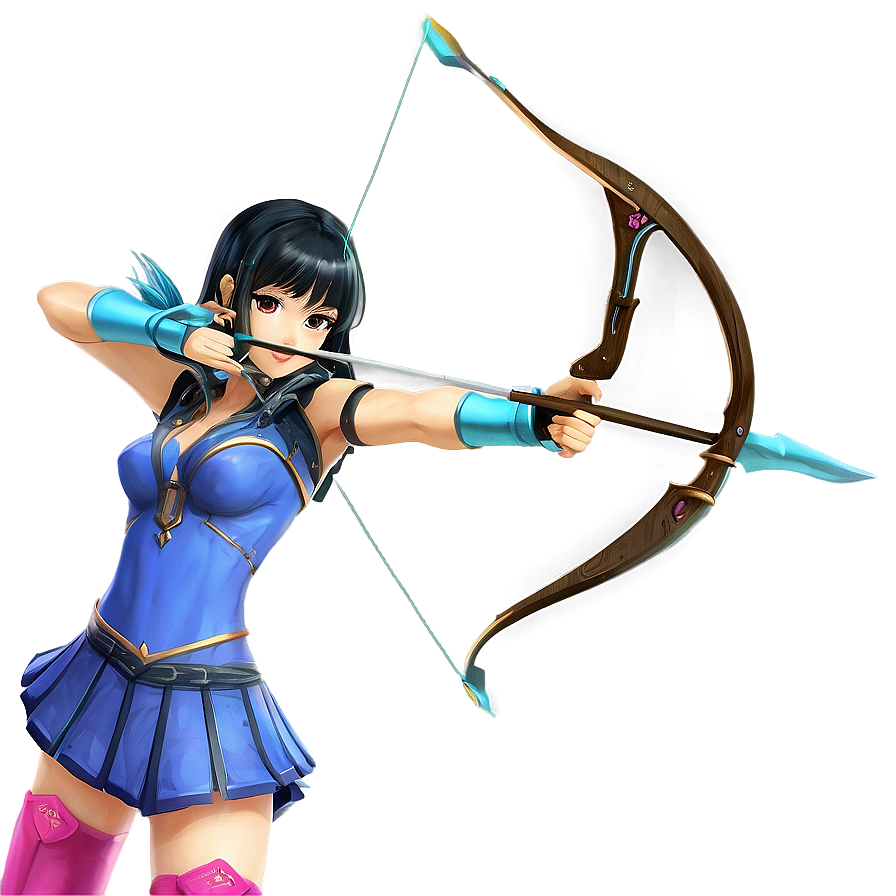 Anime Girl With Bow And Arrow Png Kjm52 PNG image