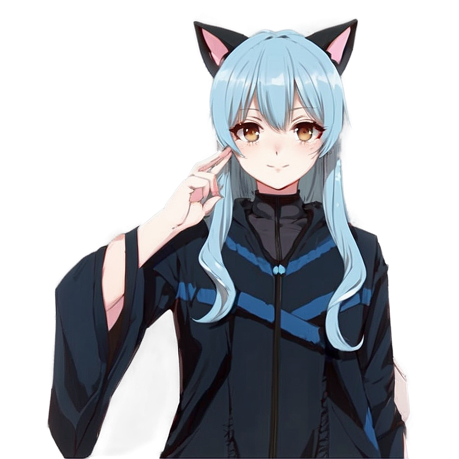 Anime Girl With Cat Ears Png Qxm PNG image