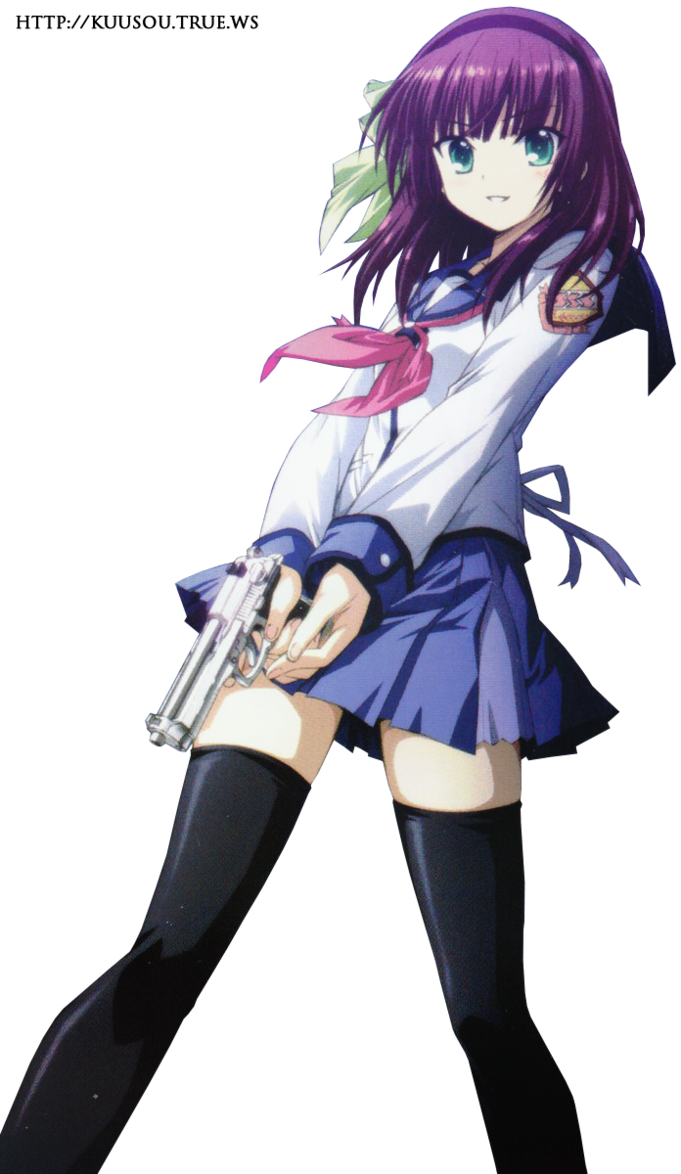 Anime Girl With Gun PNG image