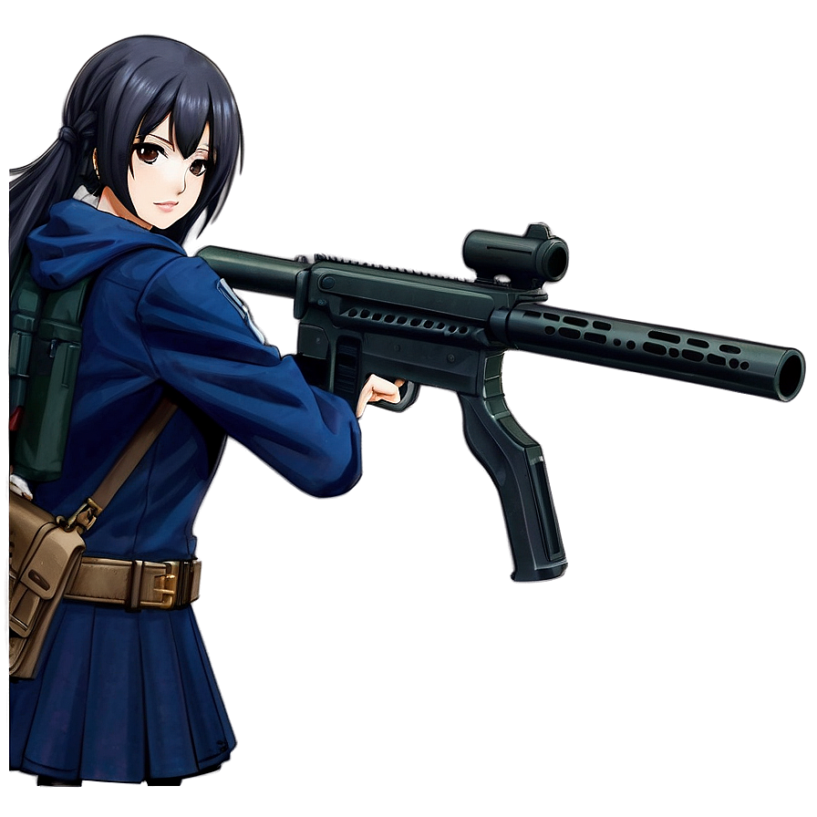 Anime Girl With Gun Png Ucm PNG image