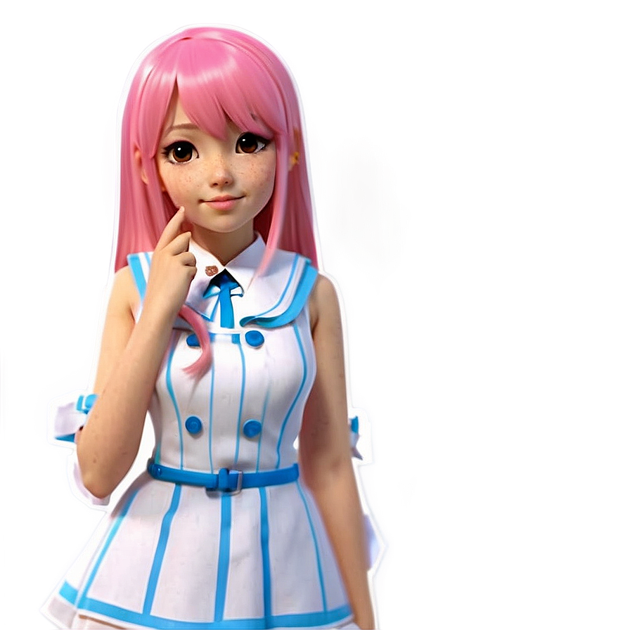 Anime Girl With Pink Hair Png 91 PNG image