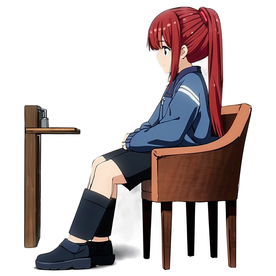 Anime Girl With Red Hair Png 05032024 PNG image