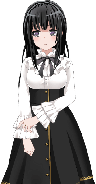 Anime Girl With Straight Bangsand Maid Outfit PNG image