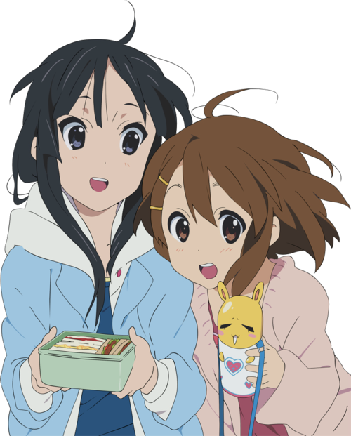 Anime Girls Holding Bento Box PNG image