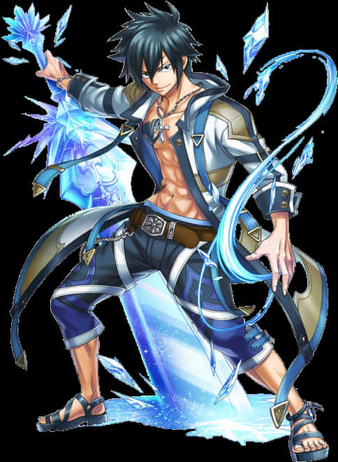 Anime Ice Mage Character PNG image