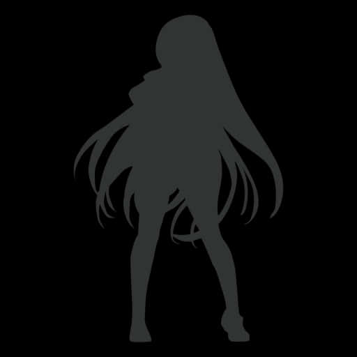 Anime Silhouette Girl Standing PNG image