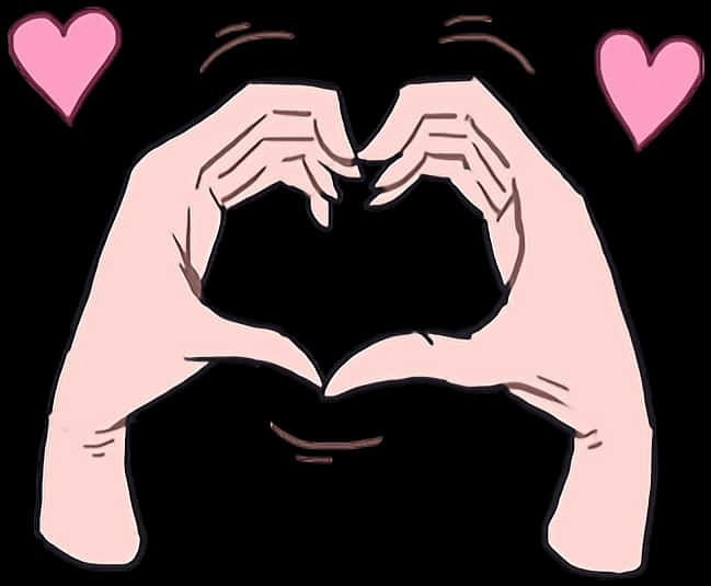 Anime Style Heart Hand Gesture PNG image