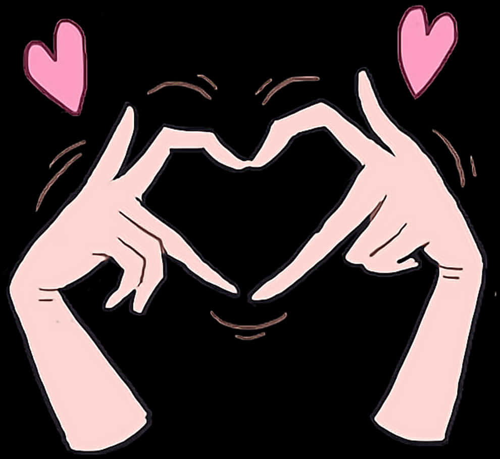 Anime Style Heart Hand Gesture PNG image