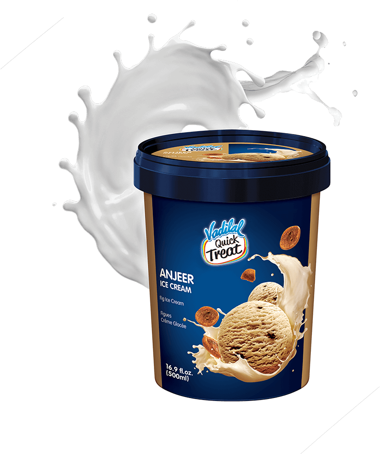 Anjeer Ice Cream Container Splash PNG image