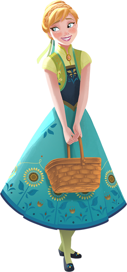 Anna Frozen Character With Basket PNG image