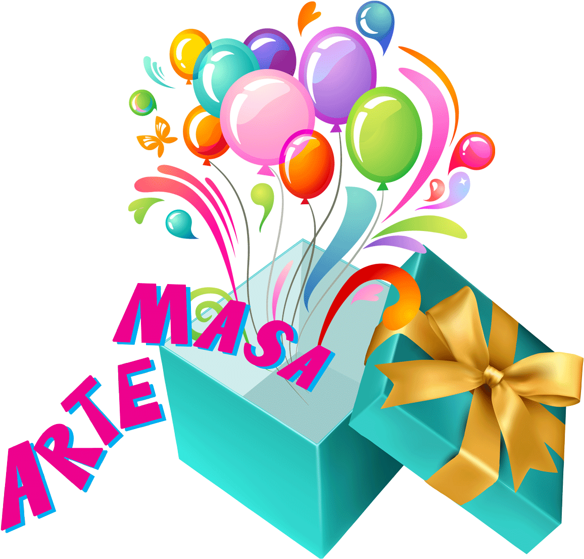 Anniversary Celebration Gift Box Balloons.png PNG image