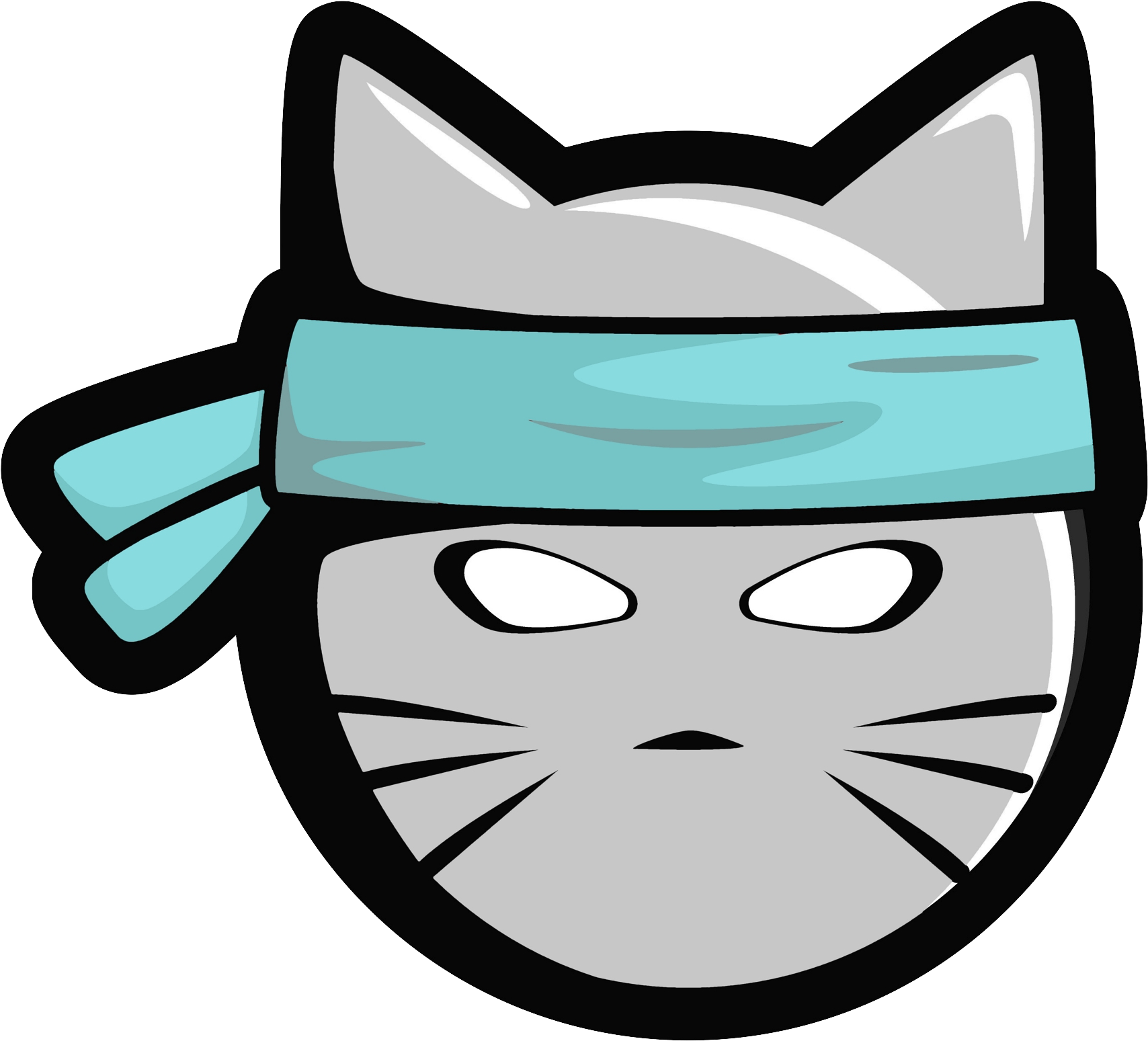 Annoyed Ninja Cat Cartoon PNG image