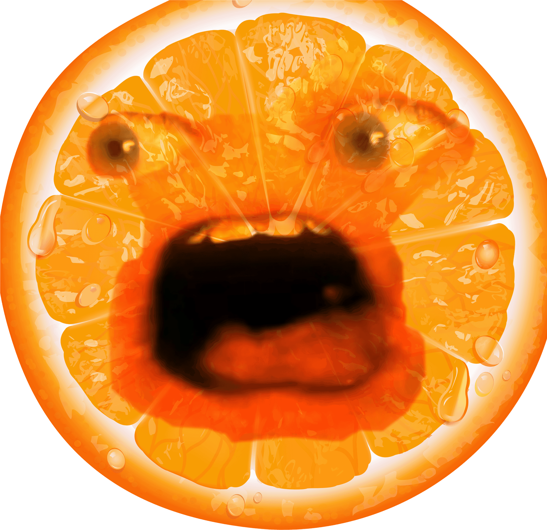 Annoyed Orange Expression PNG image