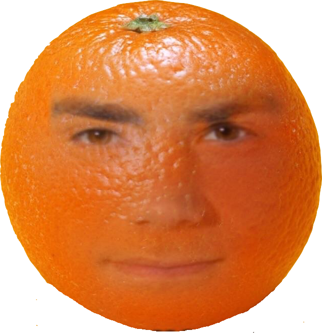 Annoyed Orange Human Face Hybrid PNG image