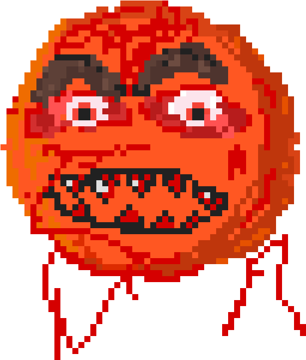 Annoyed Pixel Art Face PNG image