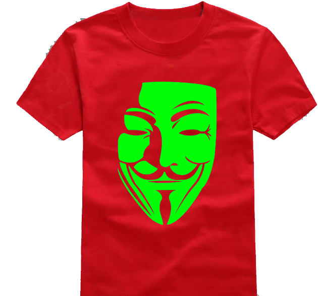 Anonymous Mask Red Tshirt Graphic PNG image