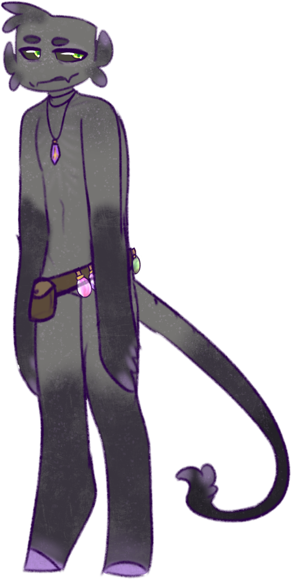 Anthropomorphic_ Enderman_ Character_ Art PNG image