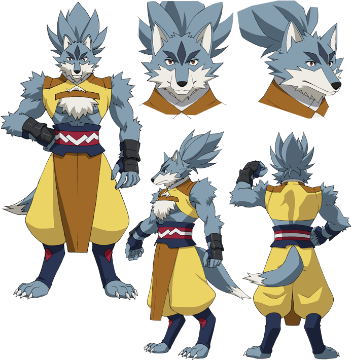 Anthropomorphic Wolf Character Design PNG image