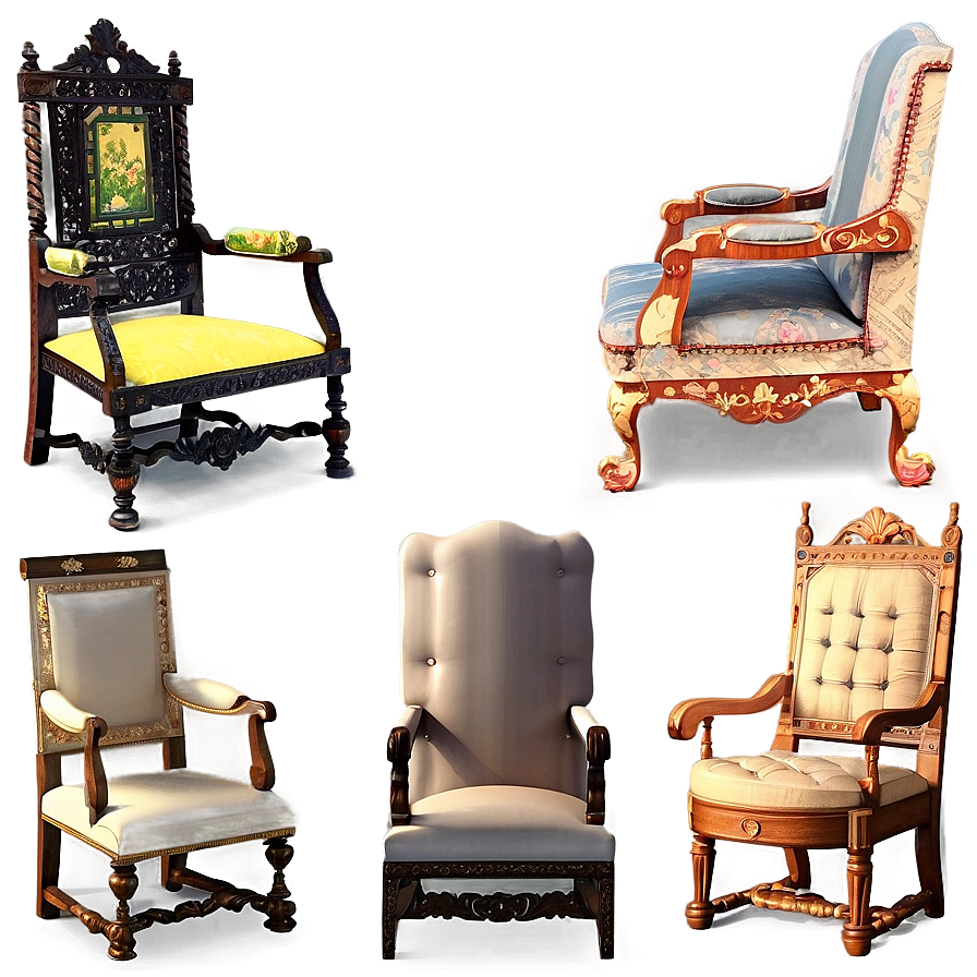 Antique Armchair Collection Png Ofx PNG image